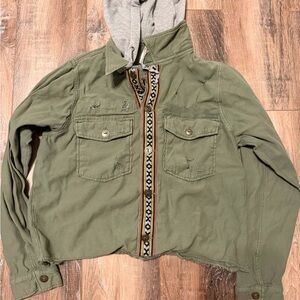 FP Movement by Free People Green Jacket with Gray Hood